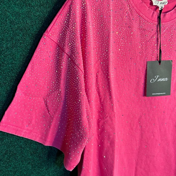 🌟SALE 100 NWT J. NNA Hot Pink Bejeweled Top - Picture 5 of 10